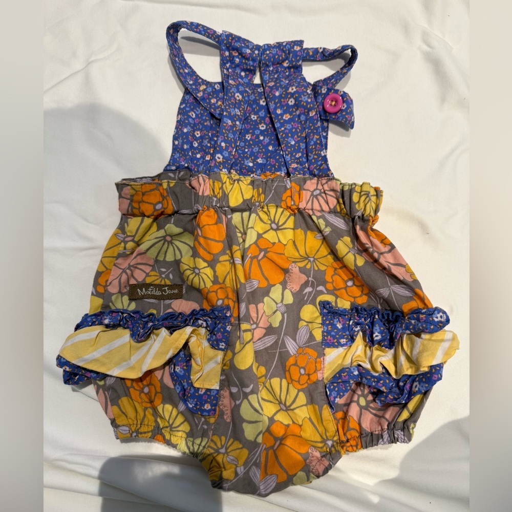 Matilda Jane Floral Kids One Piece - Yellow, Orange, Purple - Picture 2 of 4